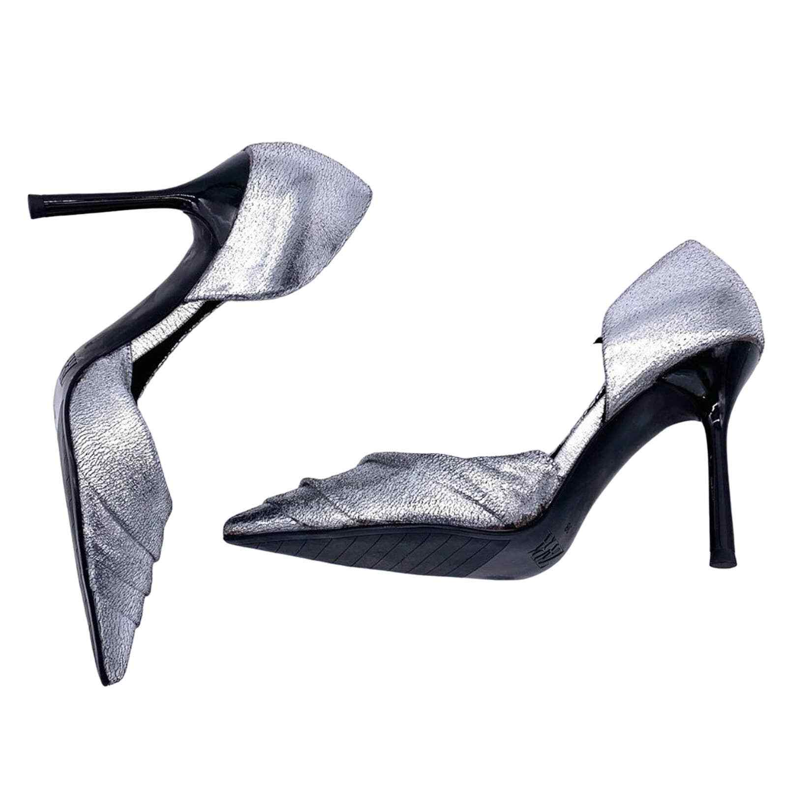 ZIPPER POINTED-TOE HIGH PUMPS IN BEIGE SUEDE ATTACHED SILVER CRYSTAL main image 0