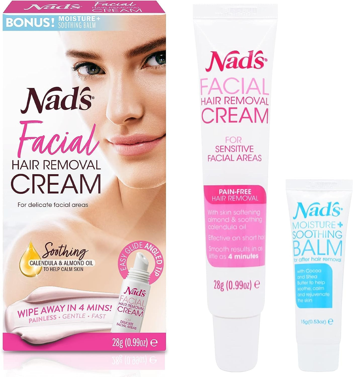 Nad'S Gentle & Soothing Facial Hair Removal for Women - Sensitive Depilatory Cre