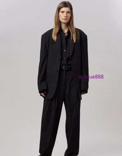 Nili Lotan Damen Herbst Schurwollmischung lockere Schulter Freizeit Blazer - Bild 23 von 26