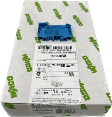 37x Wago 2 Leiter Durchgangsklemme 2006-1204 6qmm blau 600 V / 50A