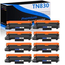 8PK TN830 TN830XL High Yield Toner Cartridge for Brother HL-L2460DW DCP-L2640DW