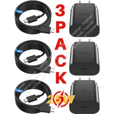 25W USB Type-C Fast Wall Charger Adapter PD Cable For Samsung Galaxy S20 S22 S21