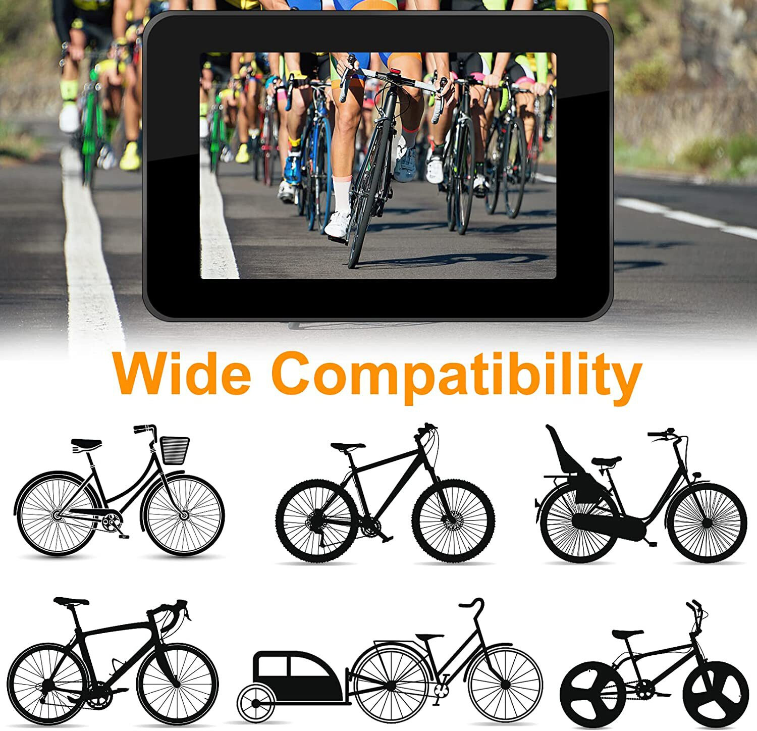 Rearview Bike Camera, Rechargeable, 1080P HD, 360&deg; Rotation