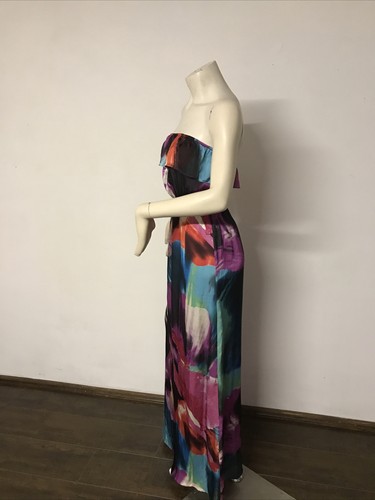 Kenji Strapless Maxi Dress, Size 6. Multi Colour - Picture 3 of 9