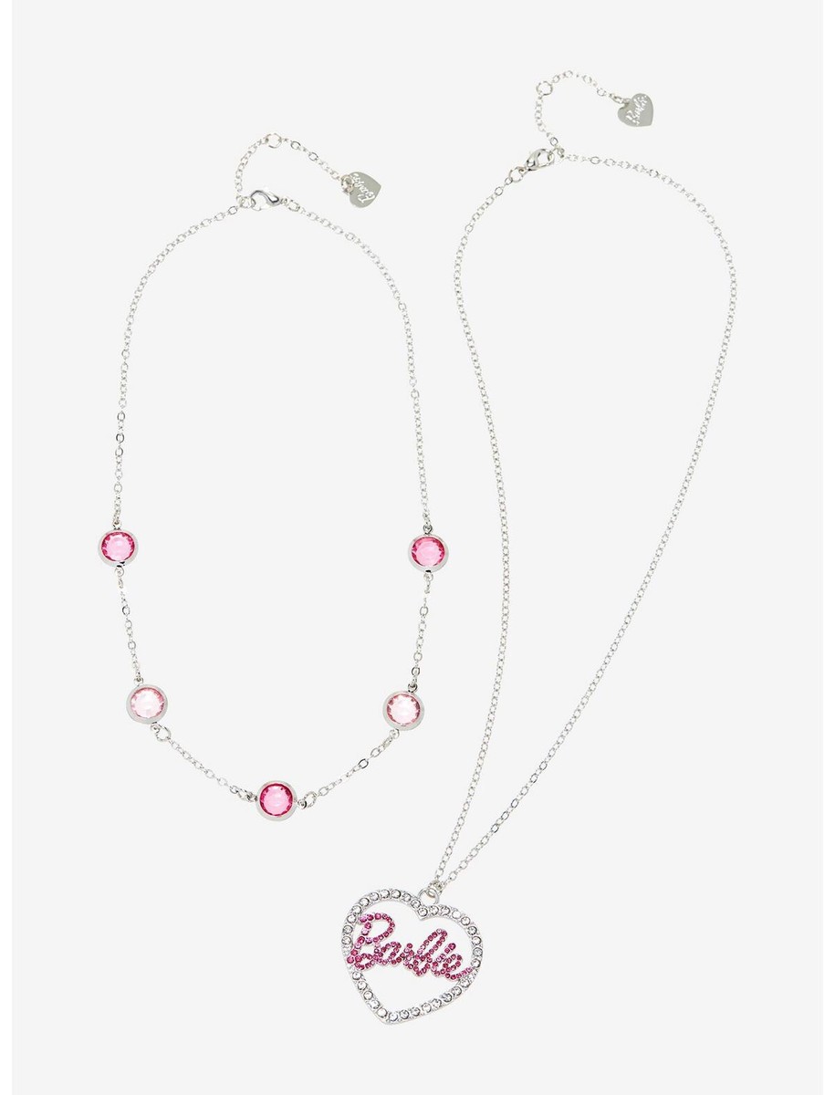 Barbie The Movie Hearts Rhinestone Necklace Set | eBay
