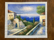 ROSSINI Mediterranean Sea Oil Painting on Stretched Canvas 24"x20"