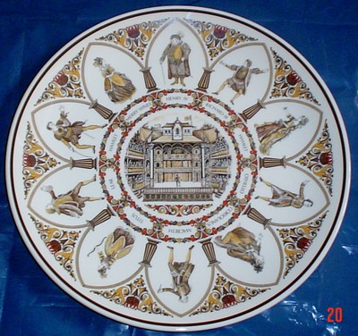 Wedgwood großer Sammlerteller SHAKESPEARE FIGUREN - ALLE WELTEN EINE BÜHNE