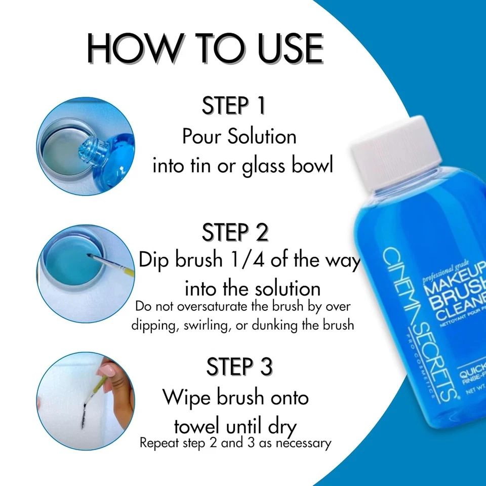 Cepillo limpiador de maquillaje de secado rápido Cinema Secrets Cosmetics 4 oz Foto 4 de 4
