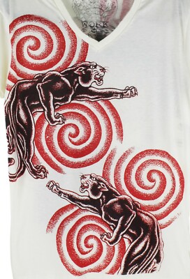 CHOPSTICK TATTOO パンフレット WORK Japanese T-Shirt Men V-Neck Panther Japan Art Tattoo