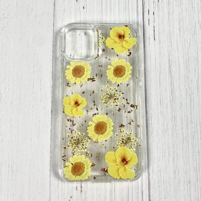 Reiko Pressed Dried Flower Design Phone Case for LG K61/K51S/K41S in Yellow | Ma
