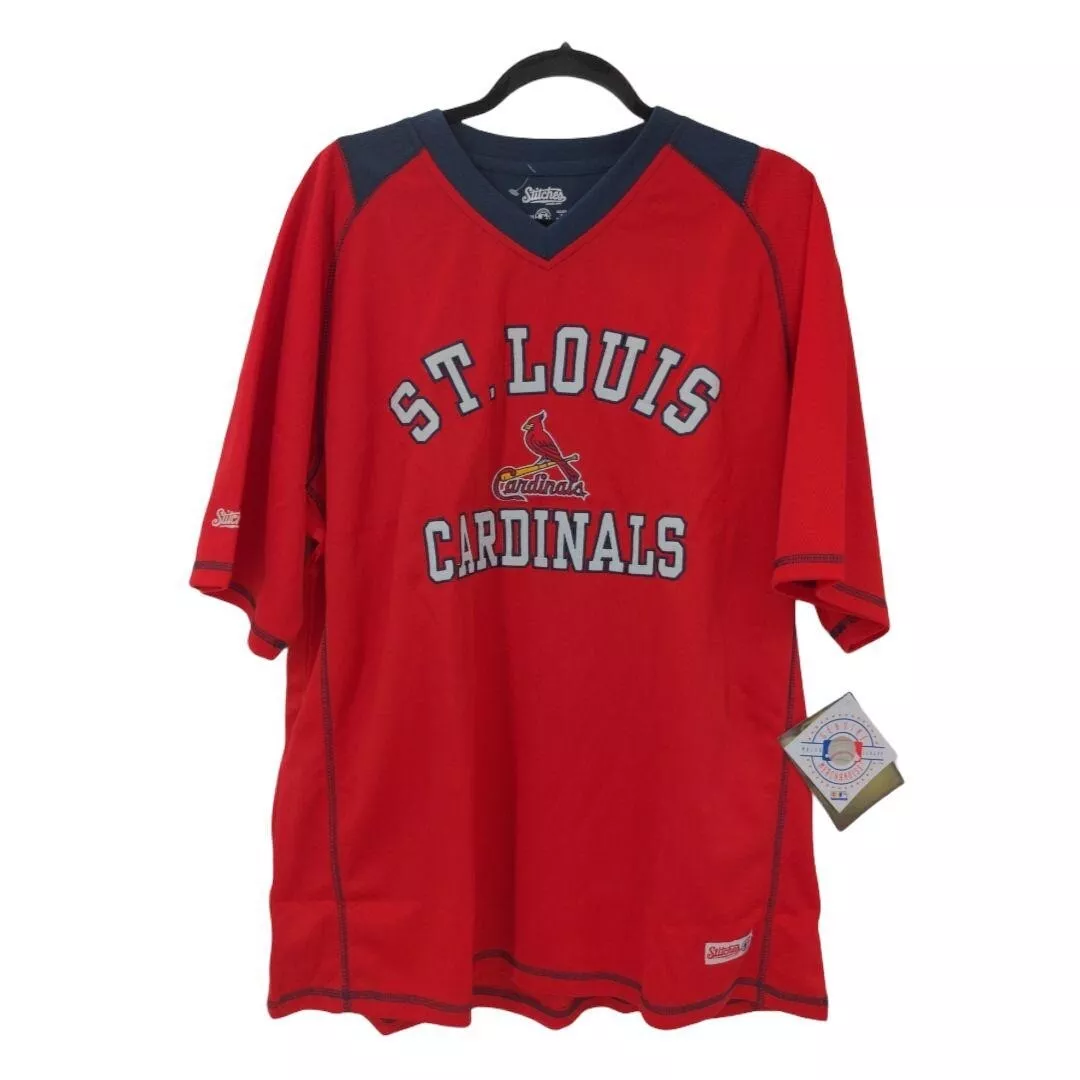 Stitches Red St. Louis Cardinals Logo Sweatshirt