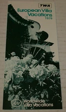TWA European Villa Vacations 1976 Fold Out Travel Information Htf Out Of Print 
