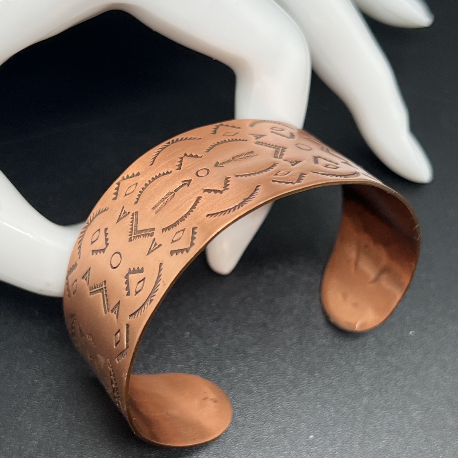 Vintage Solid Copper Cuff Bangle Bracelet Adjusta… - image 2