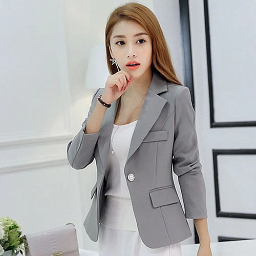 Business Freizeit Anzug Jacke Damen Formell Schmal Ein Knopf Langarm Blazer Mantel - Bild 7 von 17