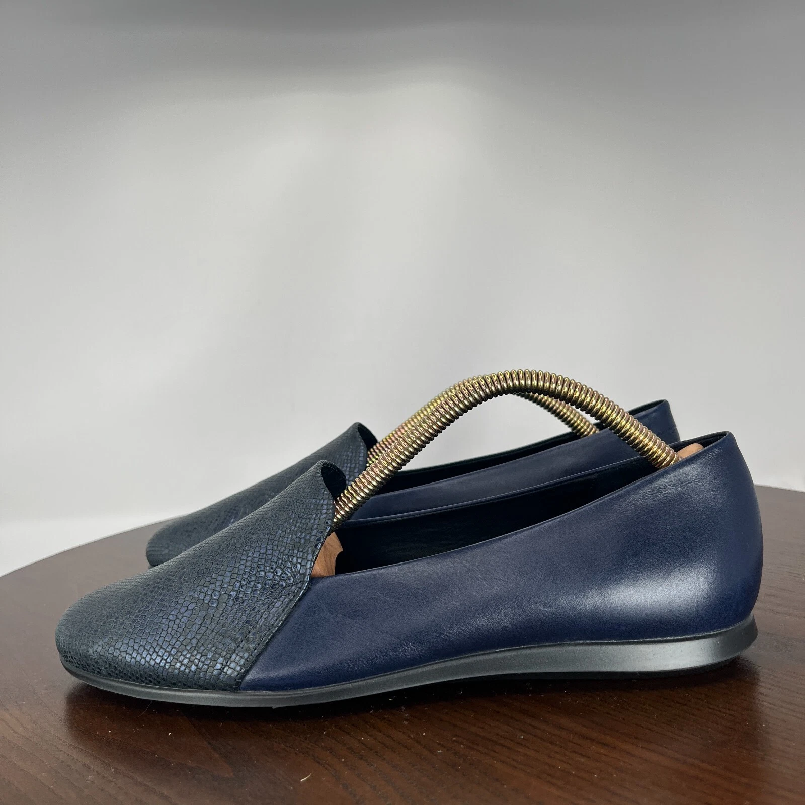 Scarpe ballerine Ecco Touch donna 39 8 blu pelle comode slip on mocassino