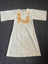 VTG Tiki Togs suva fiji handprinted dress Hippie Gypsy Polynesian Muumuu Costume