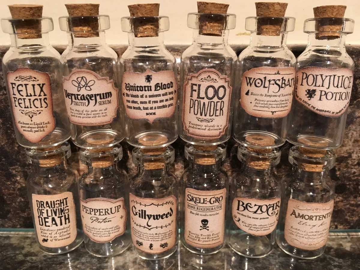 12x HARRY POTTER POTION BOTTLES