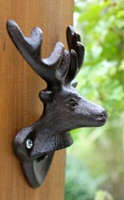 Hirsch Flaschenöffner Gusseisen Wand Kapselheber Geweih Landhaus Vintage Wild