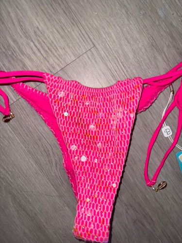 Beach Bunny Winslow Pink Tango Bikini Bottom White Large BNWT New!! RRP $178 - 第 4/9 張圖片