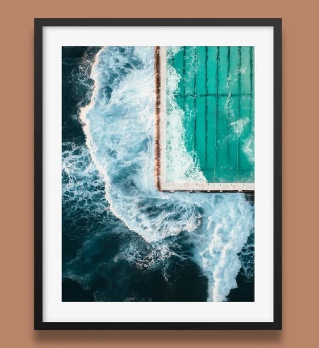 Sydney Print | Bondi Beach Wall Art, Aerial Photography Ocean Art