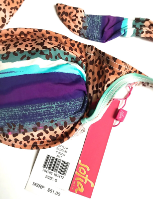 BRAND NWT $51.00 SOFIA BY VIX SWIMSUIT BIKINI TOP BRA MULTI
