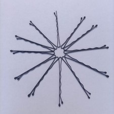 12 Hair Pins Grips Salon Waved Bobby Pins Slides Clips Black Kirby Hair Grips...