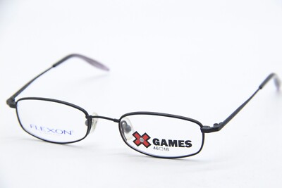 FLEXON GAMES SLAMMED OIL SLICK BLACK AUTHENTIC EYEGLASSES FRAMES 46-18