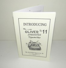 Oliver 11 Typewriter Speedster Instruction Manual and Brochure thumbnail
