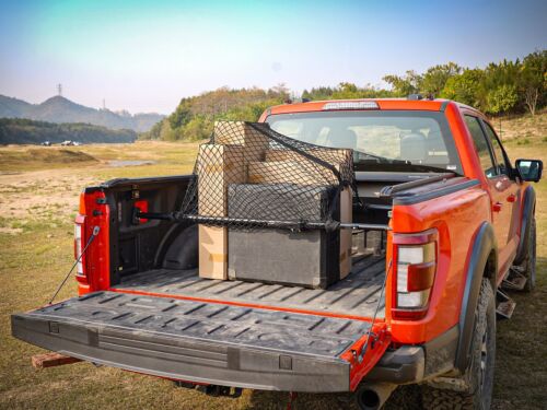 2PCS Adjustable Cargo Bar Truck Beds Holder Stabilizer 59"-74" With Storage Net - Picture 6 of 10