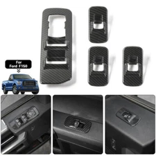 Window Lift Switch Button Panel Trims Decor Cover For 2015-2020 Ford F150 4pcs
