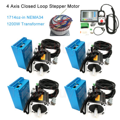 12NM 4Axis Closed-Loop Schrittmotor Stepper Motor Nema34 DSP Driver + Controller