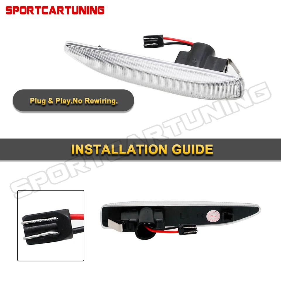 Amber LED Turn Signal Side Marker Light For 2002-2008 BMW E65 E66 745i 750i 760i - Изображение 4 из 4