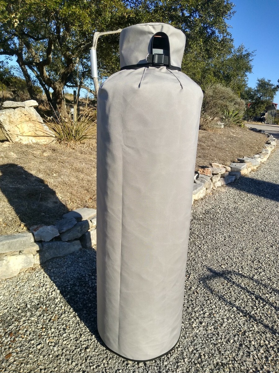 GRAY w/BLACK TRIM Steel Propane Tank Cover, 100# - Custom Made