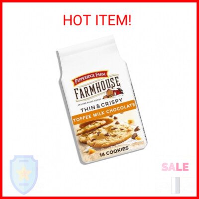 Pepperidge Farm Farmhouse Thin & Crispy Toffee Milk Chocolate Cookies, 6.9 Ounce