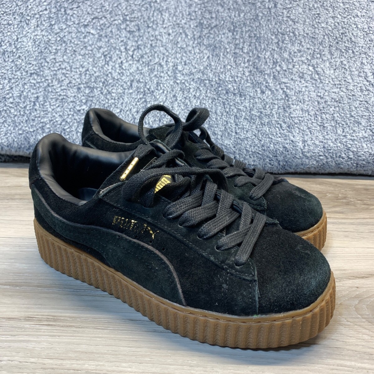 Puma Fenty By Rihanna Womens Size Black Creeper Suede Platform