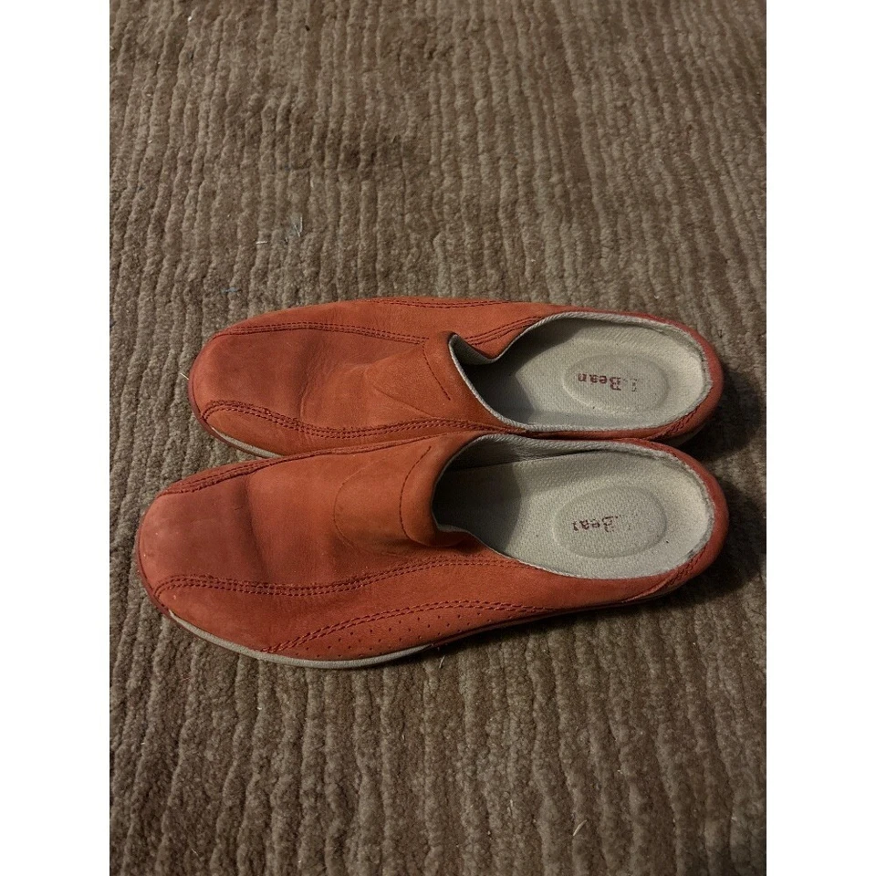 L.L. Zuecos de cuero Bean Mules zapatos informales cómodos sin cordones 6M Foto 2 de 3