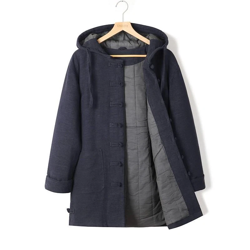 Traje Tang Chino Retro Para Hombre Informal Cálido Abrigo Acolchado Tai Chi Kung Fu Talla Grande Foto 3 de 4