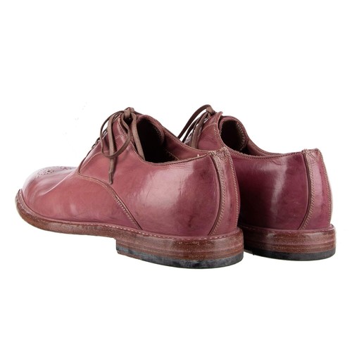 DOLCE & GABBANA Vintage Leder Brogue Derby Schuhe MARSALA Pink 41 US 8 UK 7 - Bild 3 von 5