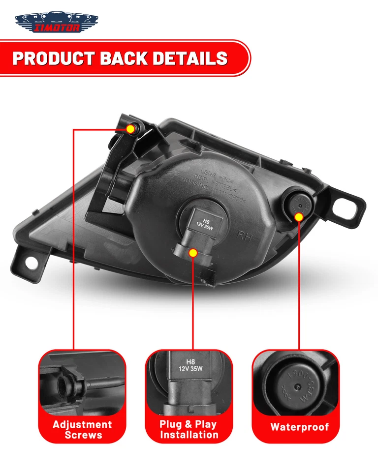 for 2008 2010 BMW 528i 535i 550i xDrive Sedan Fog Lights Front Bumper Lamp PAIR - Image 3 of 4