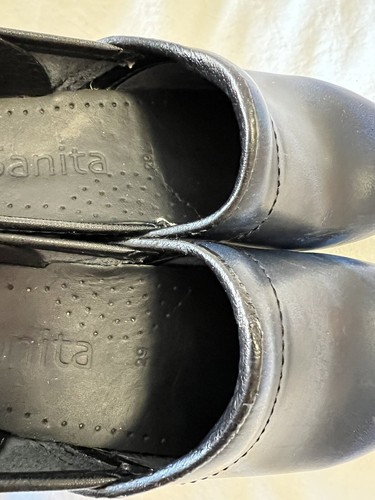 Sanita Girls Black/Blue Leather Clogs~ US 11.5 To 12 (29)~ Play Condition - Picture 6 of 10