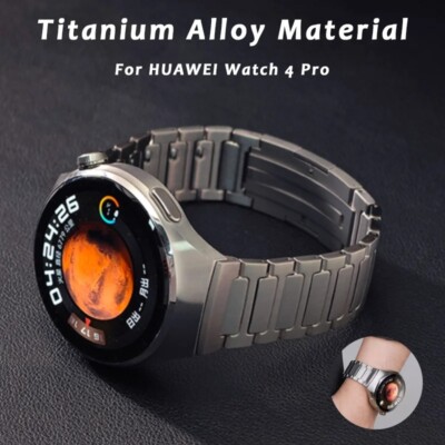 Luxury Titanium Alloy For Huawei Watch 4 Pro Metal Bracelet Band No Gaps Correa