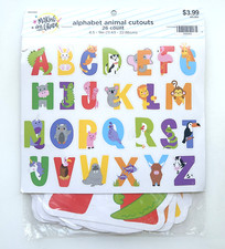 New 26 Ct Pkg Alphabet Animal Cutouts for Crafting Scrapbooking or Learning Tool