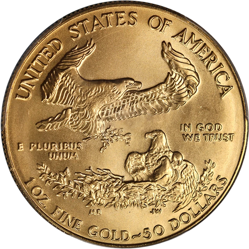 1989 Gold American Eagle $50 PCGS MS69 Reagan Legacy Series Signature Label - Image 2 of 4