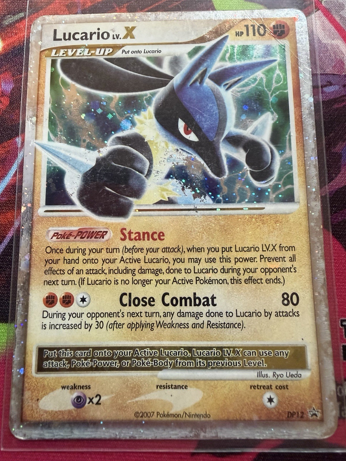 LUCARIO LV X BLACK STAR PROMO POKEMON CARD MP DP12 HOLO