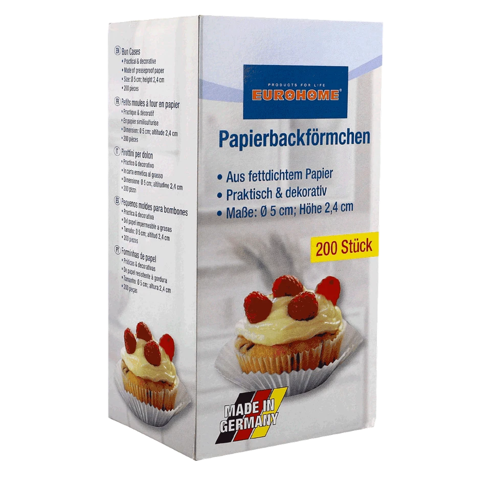 Papierbackförmchen Muffinförmchen Cupcakes Törtchen Kuchen Eurohome® 200 Stck.. - Bild 4 von 4