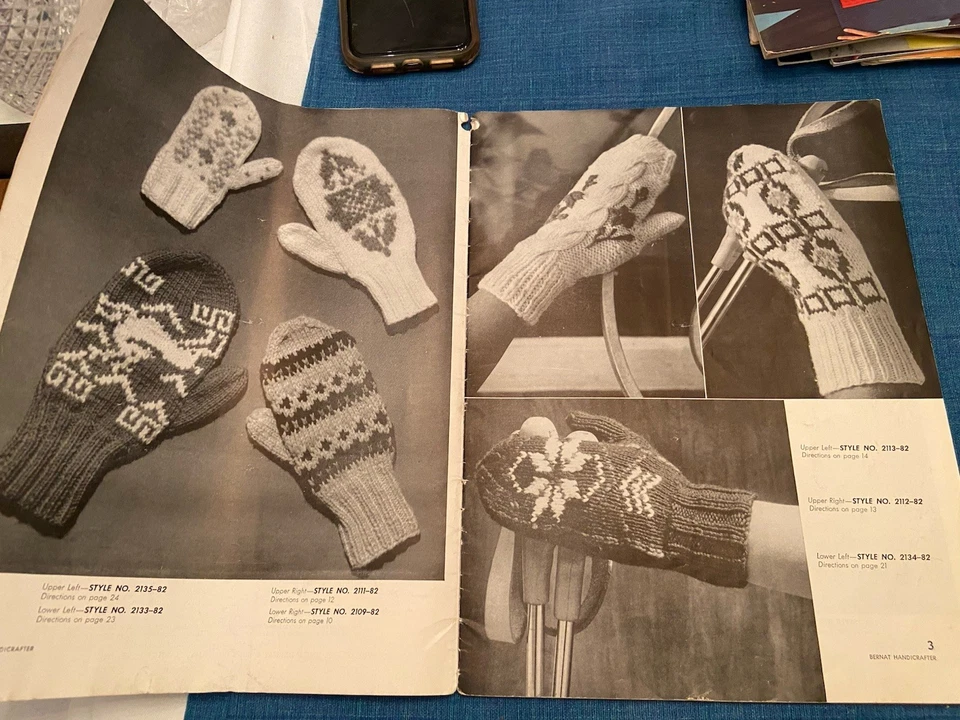 1957 BERNAT HANDICRAFTER #82 Gloves & Mittens for te Family - Image 3 of 4