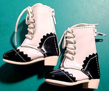 1/4 BJD BLACK  WHITE BOOTS FOR 16" FASHION DOLLS OR SIMILAR Q54 