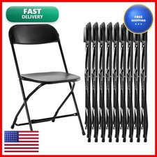 Simple Deluxe 10-Pack Folding Chairs Plastic, Foldable Stackable Portable