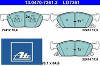 ATE 13.0470-7361.2 Bremsbelagsatz FüR Scheibenbremse Bremsbelagsatz FüR Ford