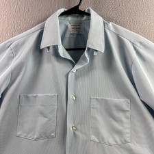 Vintage Arrow Shirt Mens 15.5 Fits 22.5x30 Button Up Chin Strap Polyester 60s